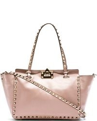 Розовая кожаная большая сумка от Valentino