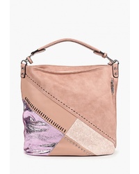 Розовая кожаная большая сумка от Vivian Royal