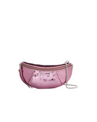 Розовая кожаная поясная сумка от Miu Miu