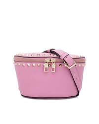 Розовая кожаная поясная сумка от Valentino