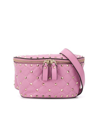 Розовая кожаная поясная сумка от Valentino