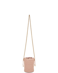 Розовая кожаная стеганая сумка-мешок от Gucci