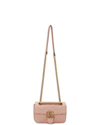 Розовая кожаная стеганая сумка-саквояж от Gucci