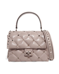 Розовая кожаная стеганая сумка-саквояж от Valentino