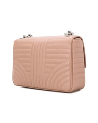 Розовая кожаная стеганая сумка через плечо от Prada