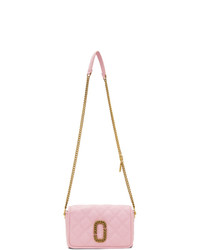 Розовая кожаная стеганая сумка через плечо от Marc Jacobs