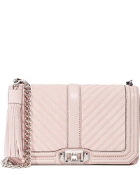 Розовая кожаная стеганая сумка через плечо от Rebecca Minkoff