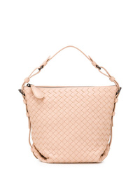 Розовая кожаная сумка-мешок от Bottega Veneta