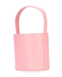 Розовая кожаная сумка-мешок от Staud