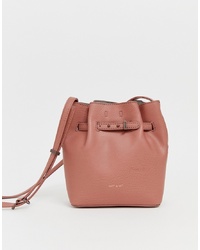 Розовая кожаная сумка-мешок от Matt & Nat