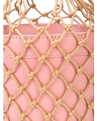 Розовая кожаная сумка-мешок от Staud