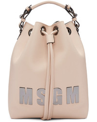 Розовая кожаная сумка-мешок от MSGM