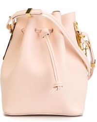 Розовая кожаная сумка-мешок от Sophie Hulme