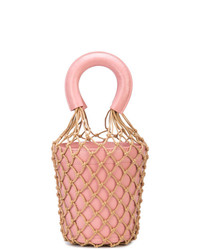 Розовая кожаная сумка-мешок от Staud