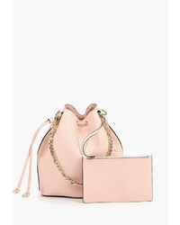 Розовая кожаная сумка-мешок от Vitacci