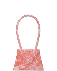Розовая кожаная сумка-саквояж c принтом тай-дай от Amélie Pichard