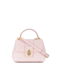 Розовая кожаная сумка-саквояж от Dolce & Gabbana