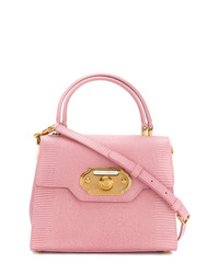 Розовая кожаная сумка-саквояж от Dolce & Gabbana