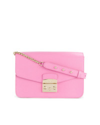 Розовая кожаная сумка-саквояж от Furla