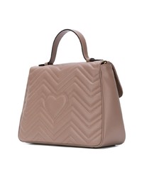 Розовая кожаная сумка-саквояж от Gucci