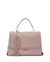Розовая кожаная сумка-саквояж от Liu Jo