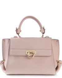 Розовая кожаная сумка-саквояж от Salvatore Ferragamo