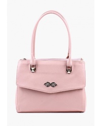 Розовая кожаная сумка-саквояж