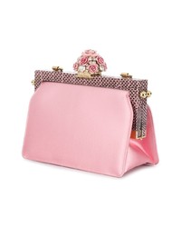Розовая кожаная сумка через плечо с украшением от Dolce & Gabbana