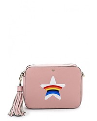 Розовая кожаная сумка через плечо от Baggini