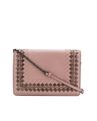 Розовая кожаная сумка через плечо от Bottega Veneta