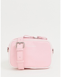 Розовая кожаная сумка через плечо от Claudia Canova