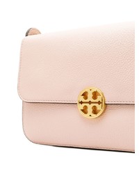 Розовая кожаная сумка через плечо от Tory Burch