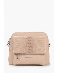 Розовая кожаная сумка через плечо от Di Gregorio