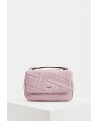 Розовая кожаная сумка через плечо от DKNY
