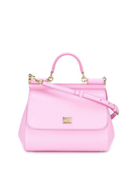 Розовая кожаная сумка через плечо от Dolce & Gabbana