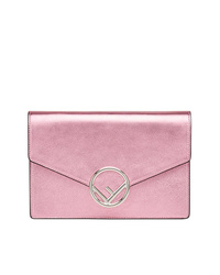 Розовая кожаная сумка через плечо от Fendi