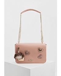 Розовая кожаная сумка через плечо от Love Moschino
