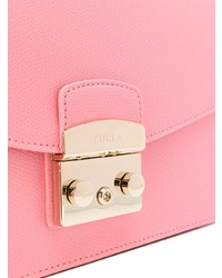 Розовая кожаная сумка через плечо от Furla