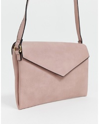 Розовая кожаная сумка через плечо от Oasis