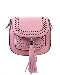 Розовая кожаная сумка через плечо от Paolo