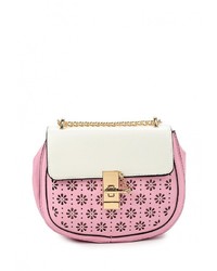 Розовая кожаная сумка через плечо от Paolo