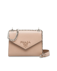 Розовая кожаная сумка через плечо от Prada