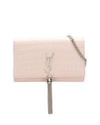 Розовая кожаная сумка через плечо от Saint Laurent