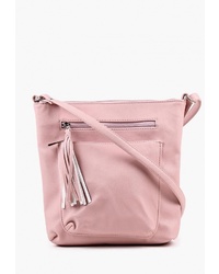 Розовая кожаная сумка через плечо