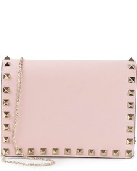 Розовая кожаная сумка через плечо от Valentino Garavani