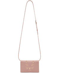 Женская розовая кожаная сумка от Charlotte Olympia