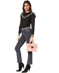 Женская розовая кожаная сумка от Furla