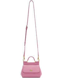 Женская розовая кожаная сумка от Dolce & Gabbana