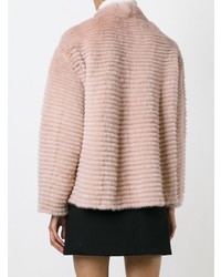 Розовая короткая шуба от Liska