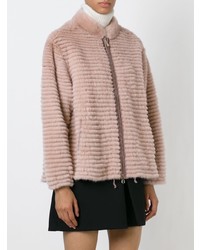 Розовая короткая шуба от Liska